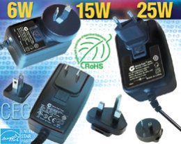 Interchangeable Blade Power Supplies ITE and Medical meet RoHS, Energy Star and California Energy Commission CEC Standards