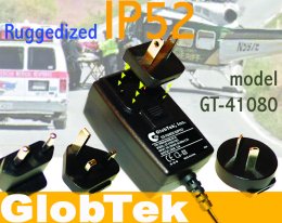 Ruggedized IP52  IEC 529, IP52 medical (60601-1) power supply is Protected against dust 